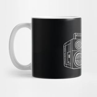 Boombox (White Lines) Analog / Music Mug